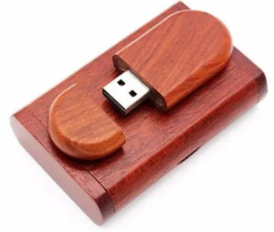 Obrázok produktu pre Sada: USB drevený ovál 2.0 16GB a drevený box, cherry