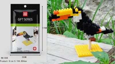 Zdjęcie produktu dla Figurka tukana – klocki modelarskie LNO Micro-Bricks