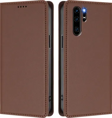 Immagine prodotto di Custodia per Huawei P30 Pro, Flip Cover in Finto cuoio antiurto magnetica con supporto Marrone