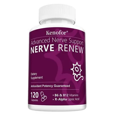Image de NERVE RENEW - Soutien à la régénération nerveuse (120 gélules) Complément alimentaire, nerfs, cerveau, santé nerveuse, fortification, énergie, santé de la peau
