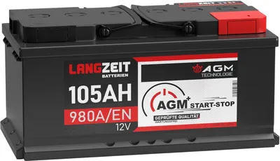Produktbild von AGM Batterie 105Ah 12V Autobatterie Start Stop