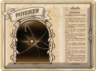 Produktbild von vianmo Blechschild 30x40 cm Physiker präzise Naturwissenschaft Beruf Arbeit