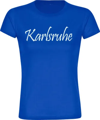 Produktbild von multifanshop Damen T-Shirt - Karlsruhe - Schriftzug, blau, Größe M