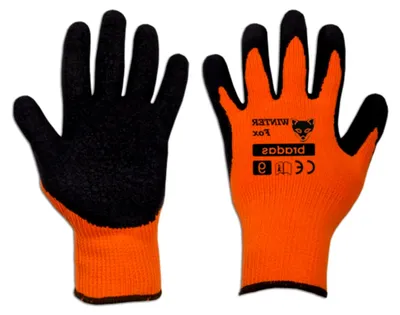 Produktbild von Winter-Arbeitshandschuhe mit Latexbeschichtung in Orange, Größe 11