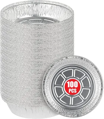 100 runde Folienbackformen 18 cm Aluminium silber ofenfest