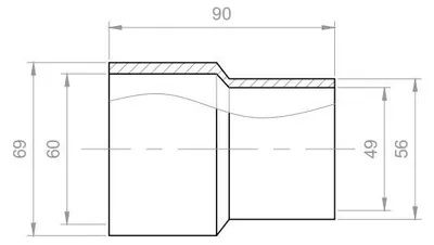 Produktbild von AQUADE Verbindungsstück 48x61mm Klebemuffe Reduzierung für Whirlpool Jacuzzi