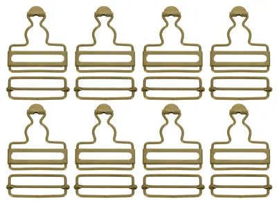 Hosenträger-Clips, 8 Sets, Metall, 40 mm, Bronze