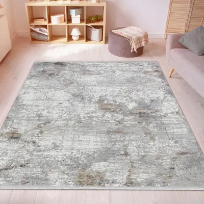 Image de Tapis design abstrait avec des tons apaisants en beige Taille - 120 x 170 cm