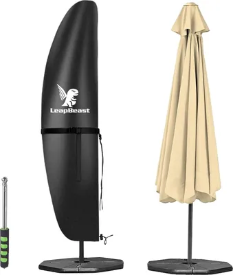Produktbild von Schutzhülle für große Sonnenschirme 2-4 m - 600D Oxford - Wetterfest - UV-beständig - Hilfsstange - 210-45-75-32 cm