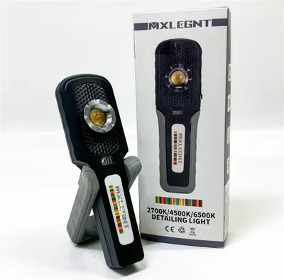 Image de Lampe de travail couleur réelle : MXLEGNT Lampe de polissage COB rechargeable avec batterie 4000mah et aimant - Lampe d'inspection | 2700k 4500k 6500k | 93+ CRI | 500LM