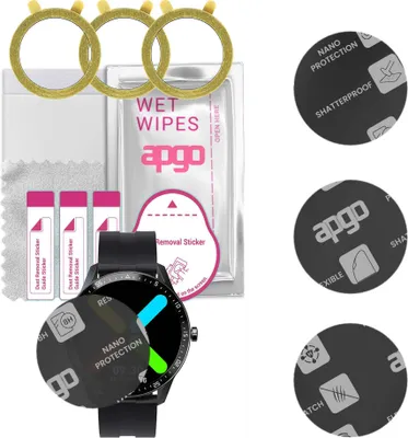Produktbild von apgo 3 Stück Schutzglas, Matt, kompatibel mit Watchmark Outdoor WG1 Smartwatch, Hybrid 8H, Ersatz für Hartglas, Displayschutzglas, Bildschirmschutz, Displayschutz, kratzfest