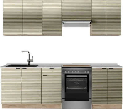 Immagine prodotto di Cucina componibile Vicco Fame-Line Pannello in rovere/rovere goldkraft 240 cm , PL Marmo, Model 51546
