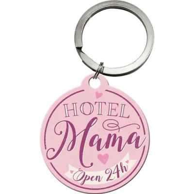 Immagine prodotto di Nostalgic-Art - Portachiavi in acciaio inox Ø 4cm - Hotel Mama
