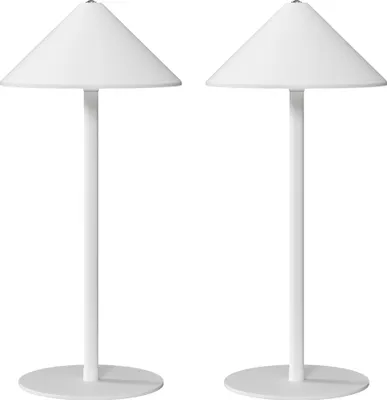 Produktbild von LED-Tischlampe mit USB-Kabel, Touchschalter, Metall, wiederaufladbar, Weiß