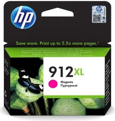 Produktbild von Tintenpatrone HP 912XL, Magenta, Hohe Kapazität, 825 Seiten, Original, Für OfficeJet 8010 Serie, OfficeJet Pro 8020 Serie