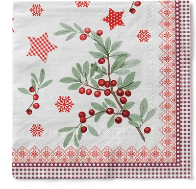 Produktbild von Sovie HORECA Weihnachtsserviette Country Xmas aus Tissue 40 x 40 cm, 100 Stück