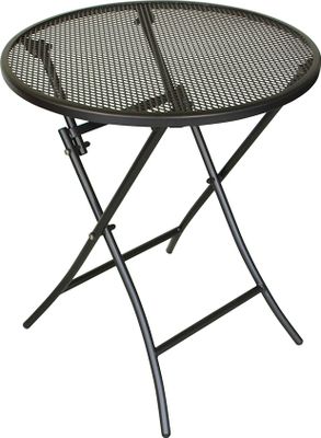 DEGAMO Gartentisch Bistrotisch Klapptisch MOCCA 60cm rund, Stahl + Streckmetall eisengrau, klappbar