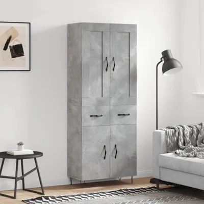 Obrázok produktu pre vidaXL Highboard concrete grey 69,5x34x180 cm odvodený drevený výrobok