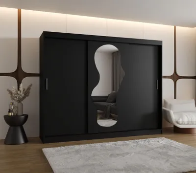 Produktbild von Kleiderschrank 250 cm BEYZA mit Spiegel - schwarz