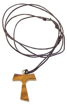 Kreuzkette aus Olivenholz, 3 cm, Kommunion, braun