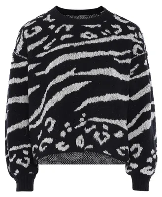 Zdjęcie produktu dla Bluza damska ALBEE - biało-czarna. Bluza damska ALBEE - biało-czarna, rozmiar M/L