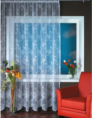 Produktbild von Gardine mit Universalband (300x245cm, Design: Monique) - Gardine Voile Jacquard transparente Spitzenoptik, lichtdurchlässig, pflegeleicht