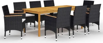 Produktbild von 9-tlg. Garten-Essgruppe Schwarz