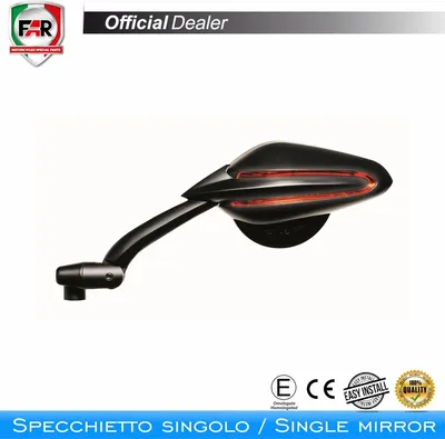 Immagine prodotto di Specchietto manubrio omologato FAR destro 7356 nero per Mv Agusta/Yamaha