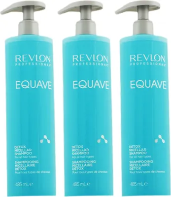 Produktbild von Revlon Equave Micellar 3 x 485 ml Shampoo mit Keratin für alle Haartypen Set