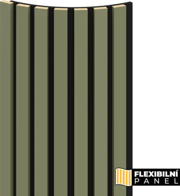 Obrázok produktu pre WALL CONCEPT flexi panel Oliva, čierna plsť + MDF, 2750x285x17 mm, 0,78 m2
