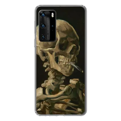 Obrázok produktu pre Kryt mobilného telefónu pre Huawei P40 Pro Hlava kostlivca s horiacou cigaretou - Vincent van Gogh Silikónové mäkké puzdro