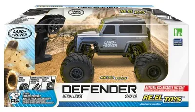 Immagine prodotto di RE-EL TOYS Land Rover Defender – Fuoristrada Radiocomandato RC 1:16, Telecomando 2,4 GHz, Batteria Ricaricabile Inclusa, Auto Giocattolo 6+ Anni