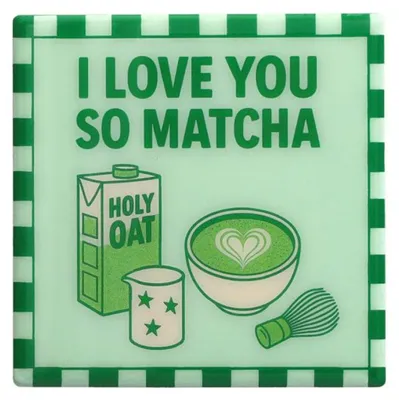 Produktbild von Gift Company Glasuntersetzer Love Tiles I Love you so Matcha Grün