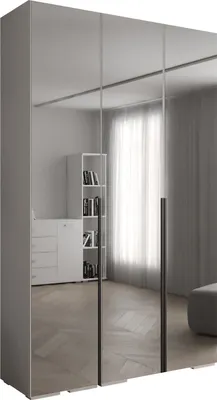 Produktbild von MEBLE KRYSPOL Inova 1 Schrank Spiegel - 236,7x150x47cm - Weiß Weiß Schwarz