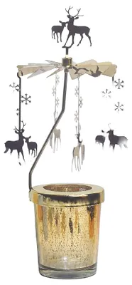 Produktbild von Clayre & Eef Teelichthalter Goldfarbig Glas