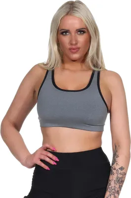 Produktbild von Damen Sport-BH ohne Bügel in 5 Farben, Mittlere Stützkraft Grau XL