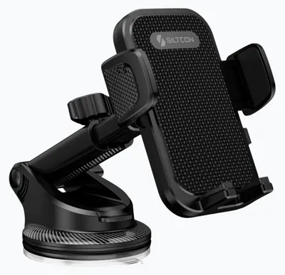 Productafbeelding van Siltcon® Telefoonhouder Auto - Extra Sterkte Zuignap voor Dashboard en Raam - Telefoonhouders Auto - GSM Houder Auto - Universeel voor alle Telefoons - Verstelbaar - Zwart