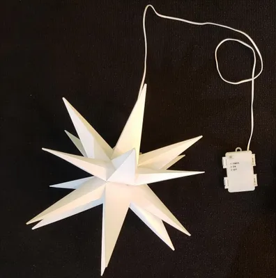Produktbild von LED Stern Kunststoff weiß Ø 35 cm 1 LED warmweiß, Timer 6/18 Stunden, IP44