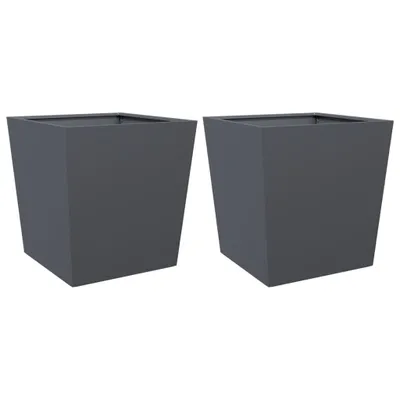 Image de vidaXL Bac à plantes 2 pcs. Anthracite 50x50x50 Acier