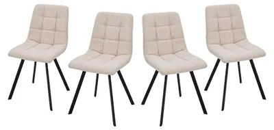 Image de CALICOSY - Lot de 4 chaises matelassées tissu chiné CHILLI