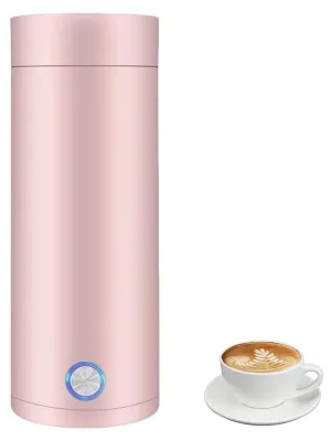 Reise-Wasserkocher 400 ml, 3-in-1, Edelstahl, Schnellkochen, Rosa