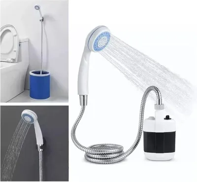 Immagine prodotto di Doccia portatile - Doccia da campeggio - 4-5 litri al minuto - Doccia da campeggio per uso esterno - Batteria ricaricabile da 2200 mAh