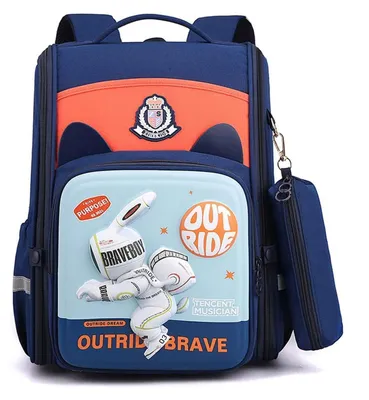 Produktbild von Kinderrucksack Schulranzen Reflektierend für Jungen Mädchen 1-6 Klasse Reise Kindergartentasche Orange