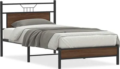 Obrázek produktu pro vidaXL Rám postele bez matrace Hnědý dubový vzhled 107x203 cm