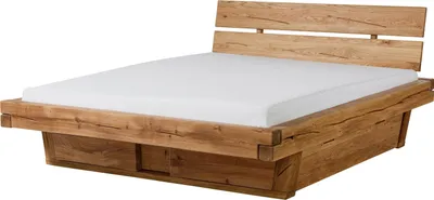Immagine prodotto di MASSIVMOEBEL24 | Letto con cassetto in legno di rovere  166x218x90 oliato naturale BALKENMÖBEL #107