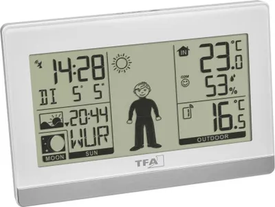 Zdjęcie produktu dla TFA-Dostmann 35.1159, Biały, Wilgotnościomierz wewnętrzny, Termometr wewnętrzny, Odkryty higrometr, Termometr zewnętrzny, Wilgotnościomierz, Termometr, Plastik, 20 - 95%, -9,9 - 50 °C