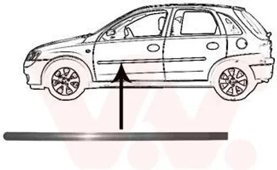 Image de VAN Wezel | Baguette décorative/de protection, porte (3777423) adaptable sur Opel
