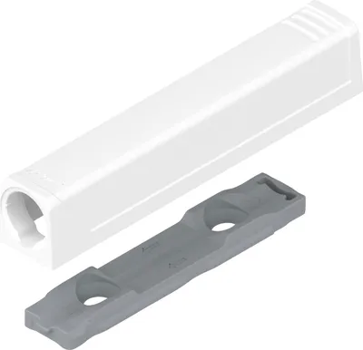 Produktbild von BLUM TIP-ON gerade Adapterplatte 956A1201, Langversion, seidenweiß