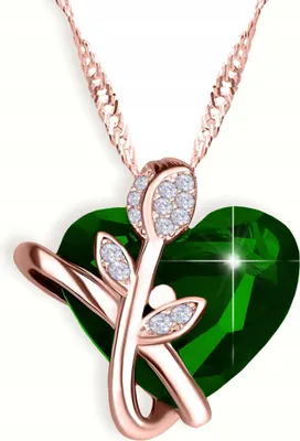 Image de Collier plaqué or avec cœur en cristal, zircone, argent 925