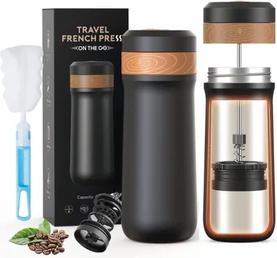 Zdjęcie produktu dla Omgoods - Przenośna francuska kawiarka - Termos podróżny, 320 ml